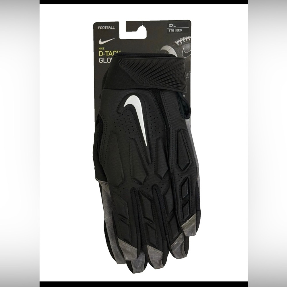 NIKE D-TACK 6.0 DEMOLITION LEATHER ADULT LINEMAN PADDED FOOTBALL GLOVES SZ XXL
